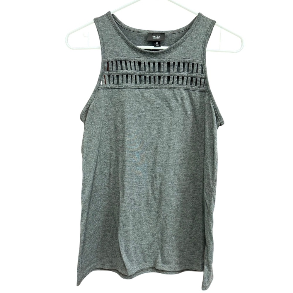 Mossimo Heather Gray Tank Top with Ladder Trim